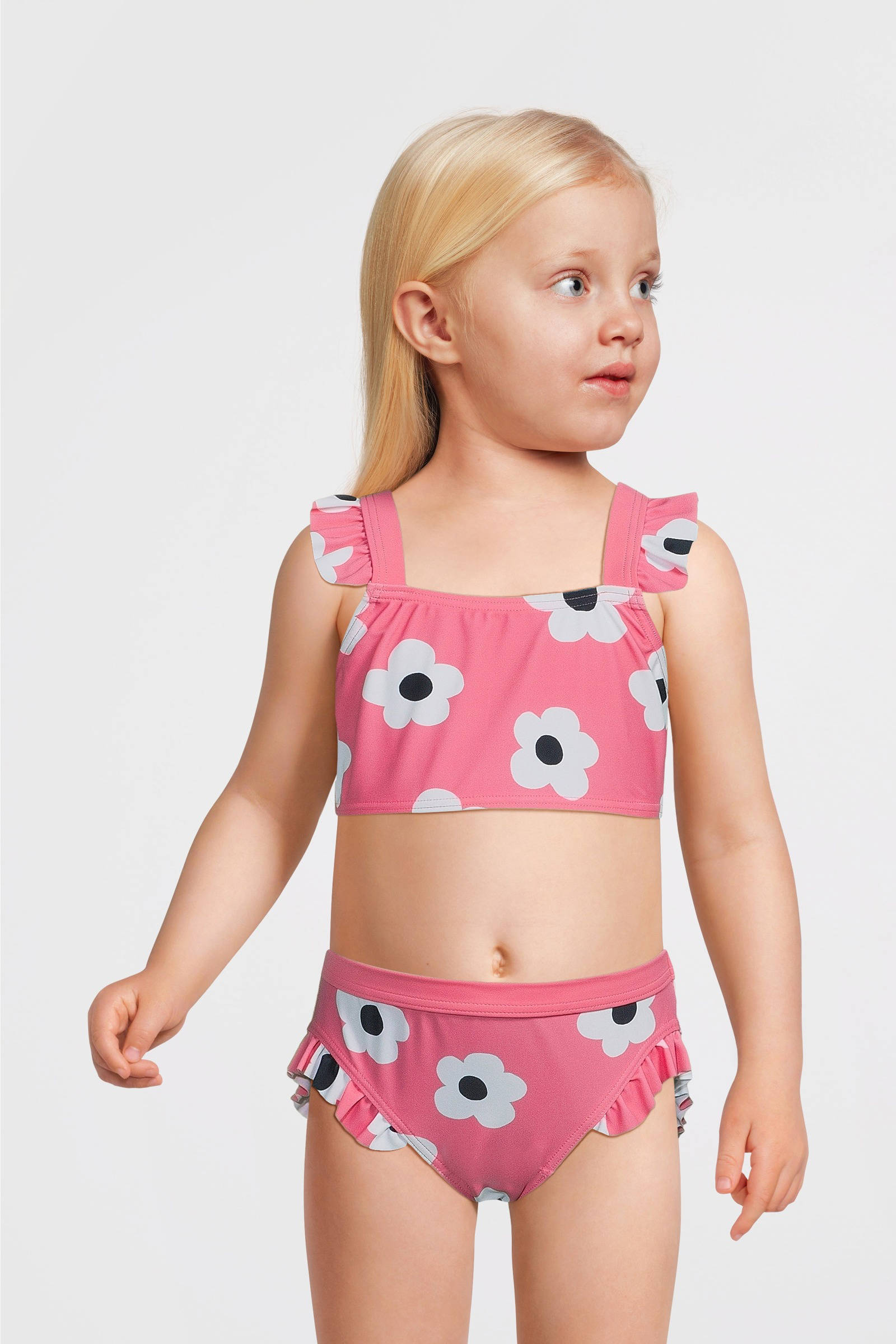NAME IT crop bikini met ruches NMFZULLE  roze