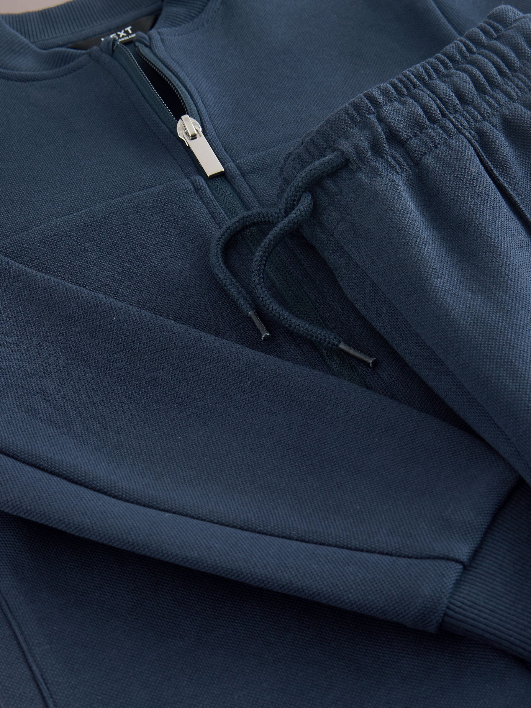 Marineblauw - Set met modieus jersey bomberjack en joggingbroek