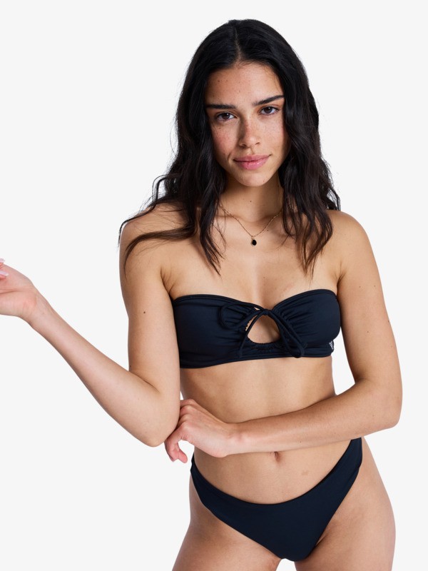 Solid Essentials Bandeau Haut de bikini bandeau Noir Femme