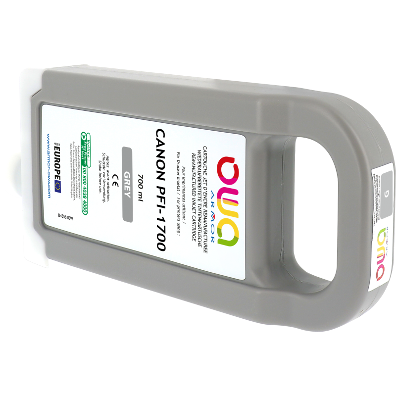 Cartouche d'encre traceur remanufacturée OWA - standard - Gris - pour CANON PFI-1700 GY