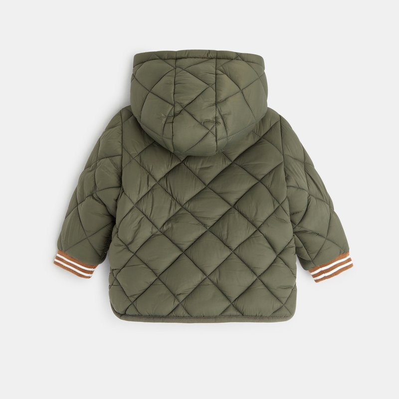 Manteau de ville réversible matelassée vert bébé garçon
