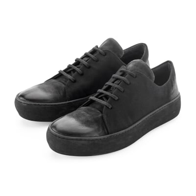 Herrenschuh Zwirn-Doppel-Pilot, Schwarz