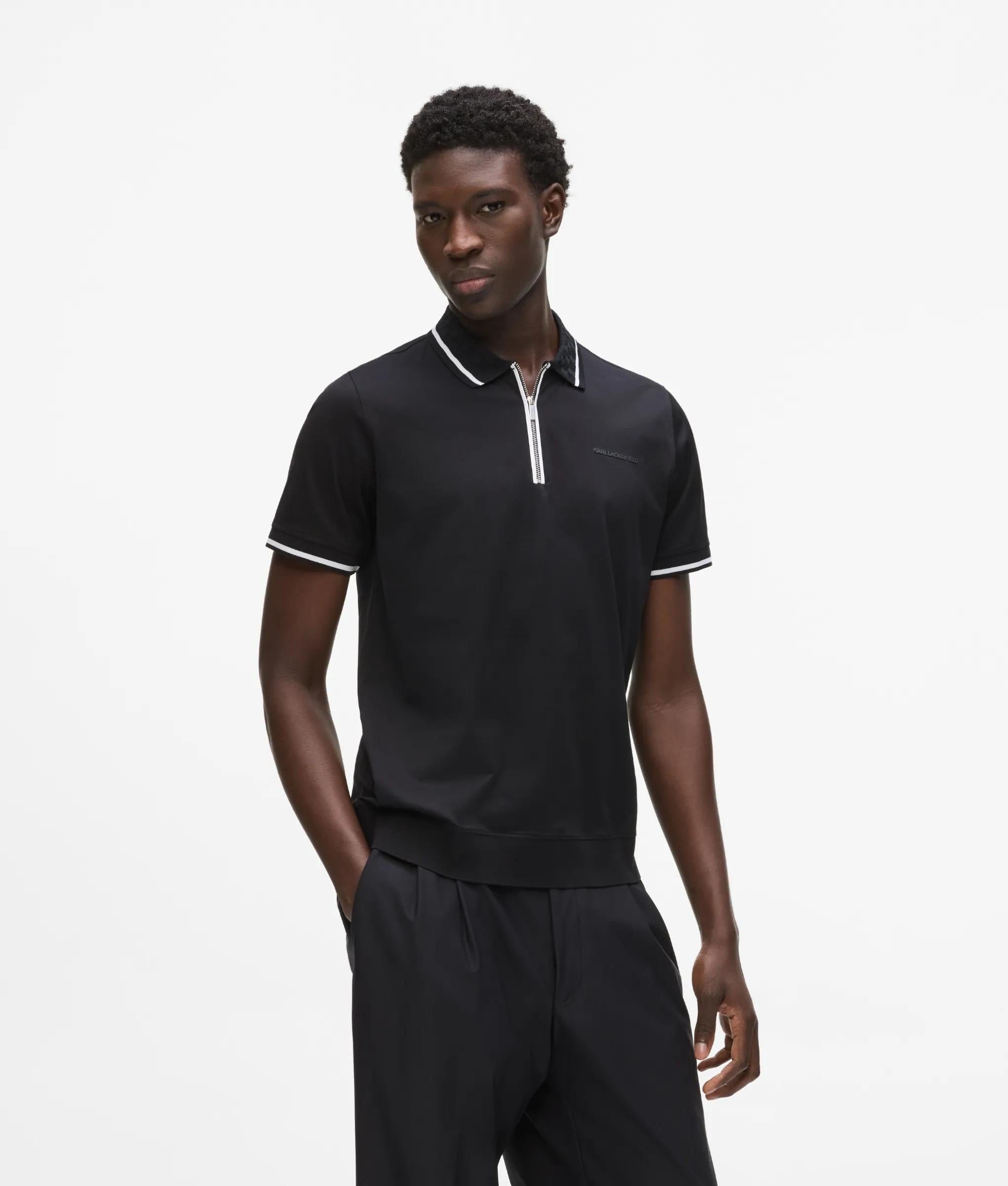 Poloshirt met contrasterende bies