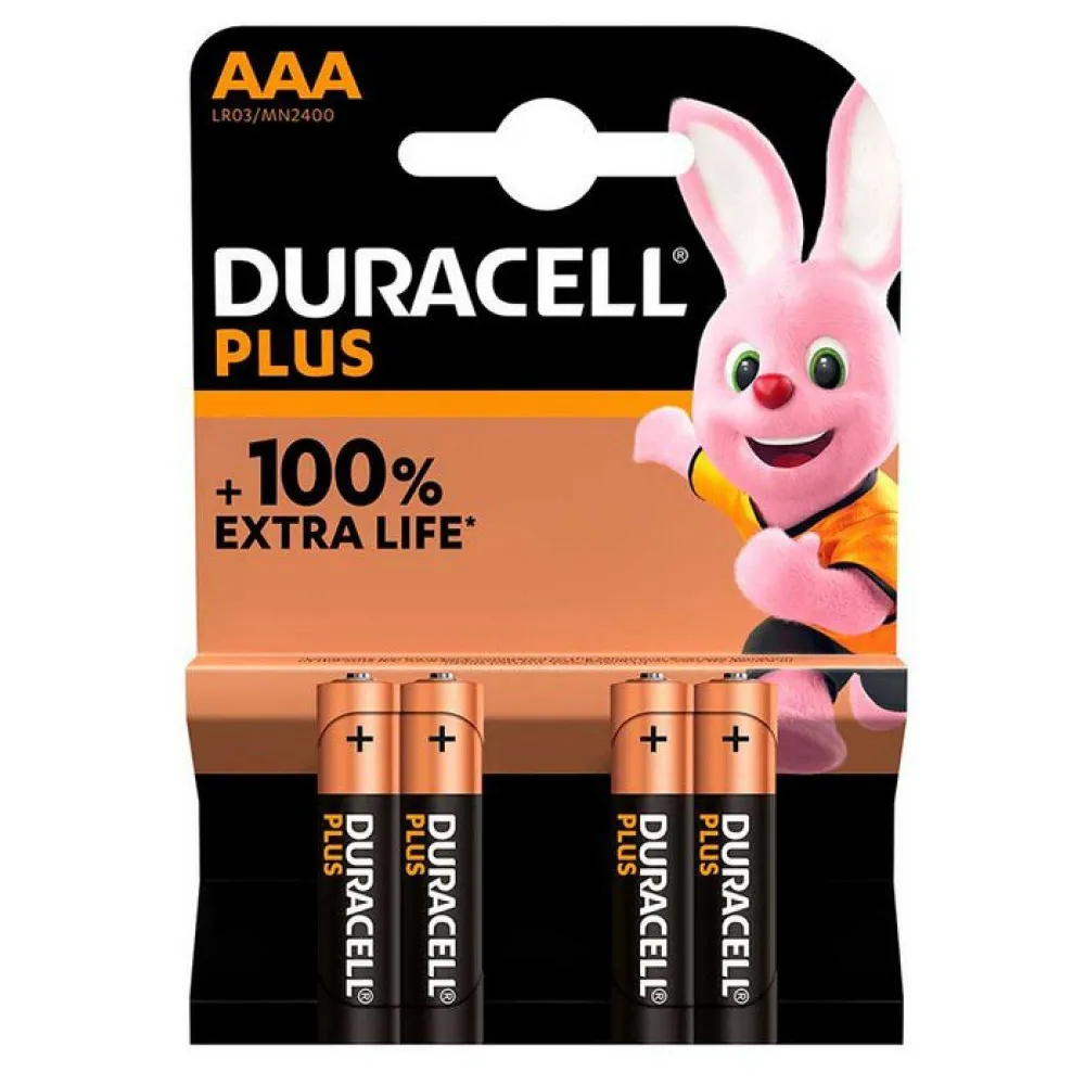 Duracell Plus AAA LR03 Alkalibatterie 4 einheiten