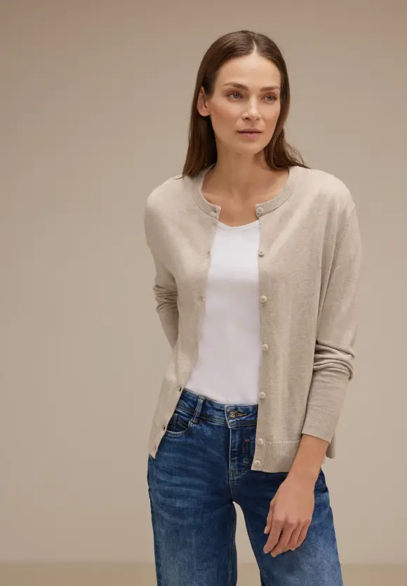 Basic Cardigan - spring sand melange