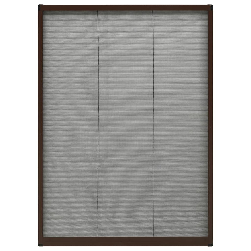 Moustiquaire plissée pour fenêtre aluminium marron 80x120 cm
