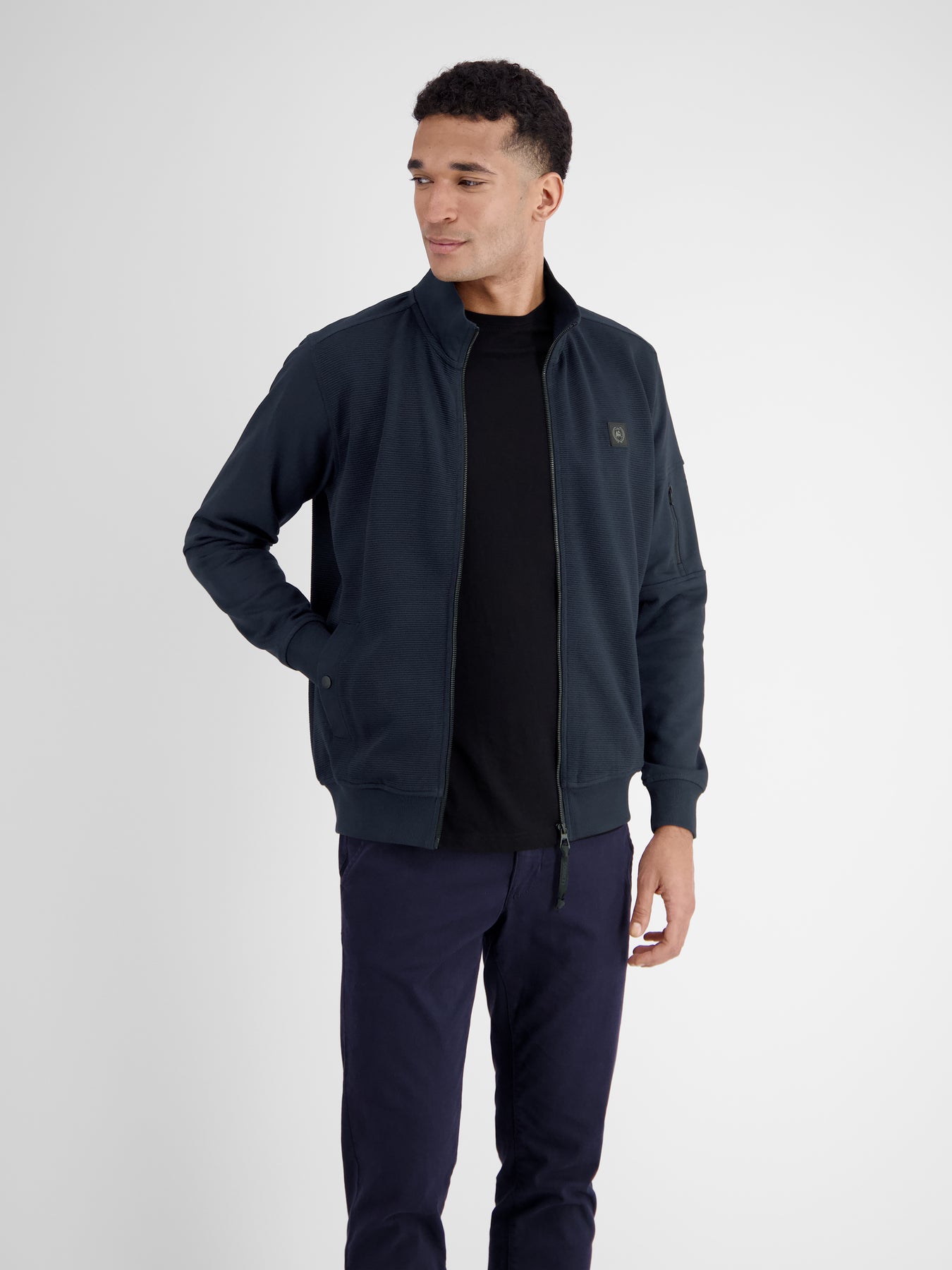 Herren Sweatjacke in Struktur-Baumwollqualität