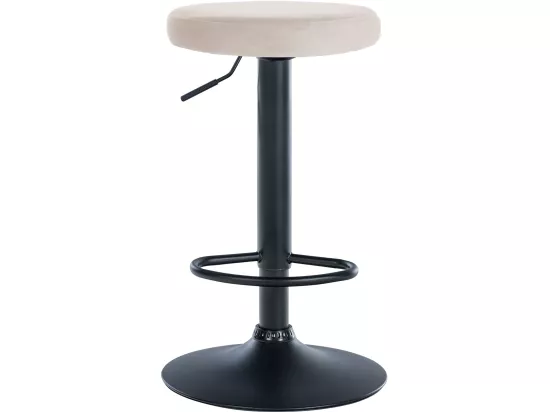 Tabouret de bar - Velours & Noir - Crème - Ponte