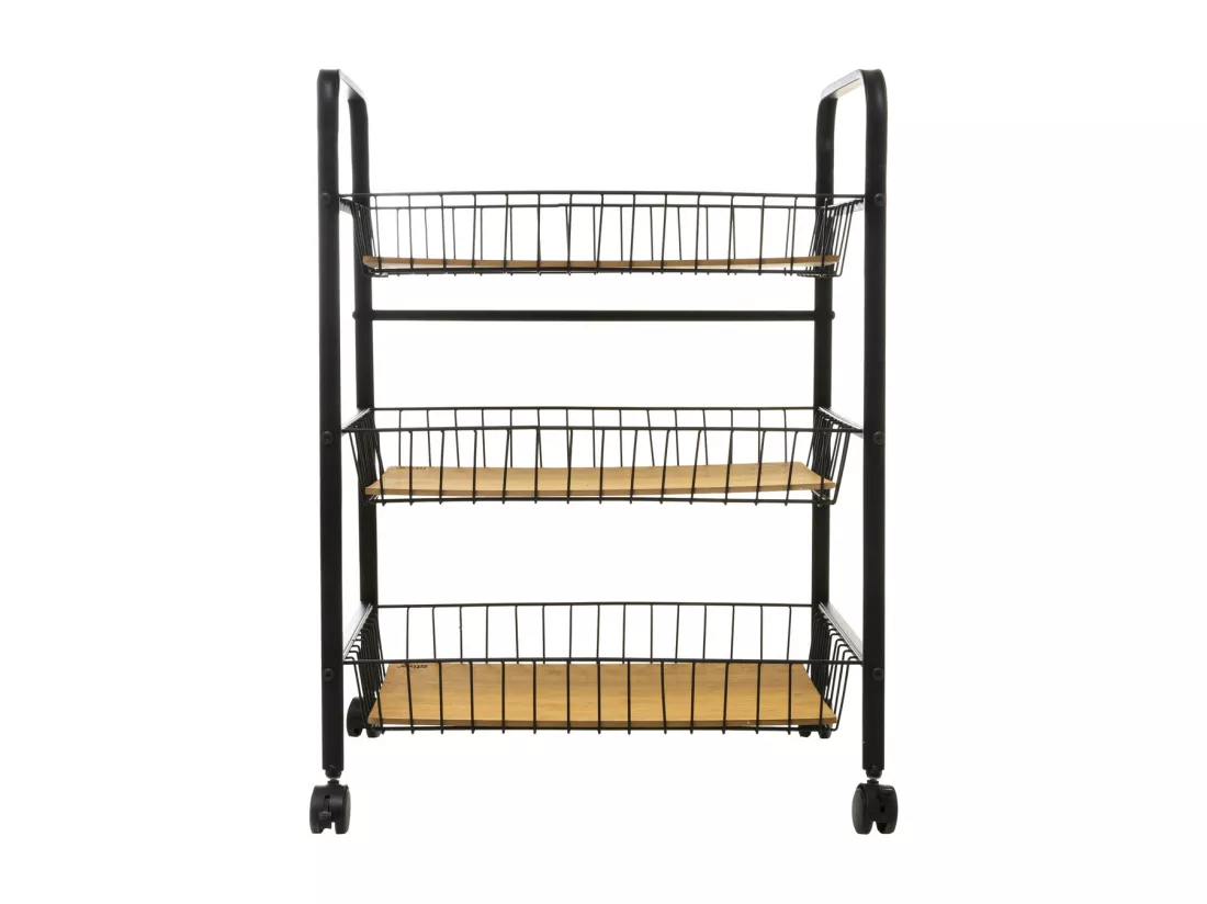 Desserte de cuisine roulante Resserre en métal noir H 70 cm