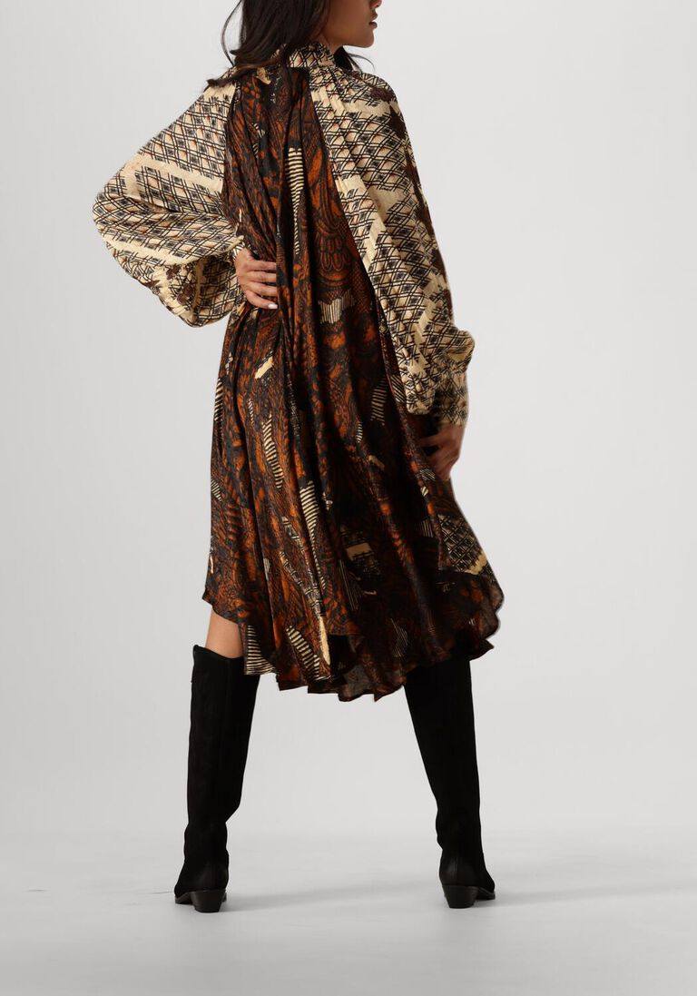 bruine mes demoiselles midi jurk abbey