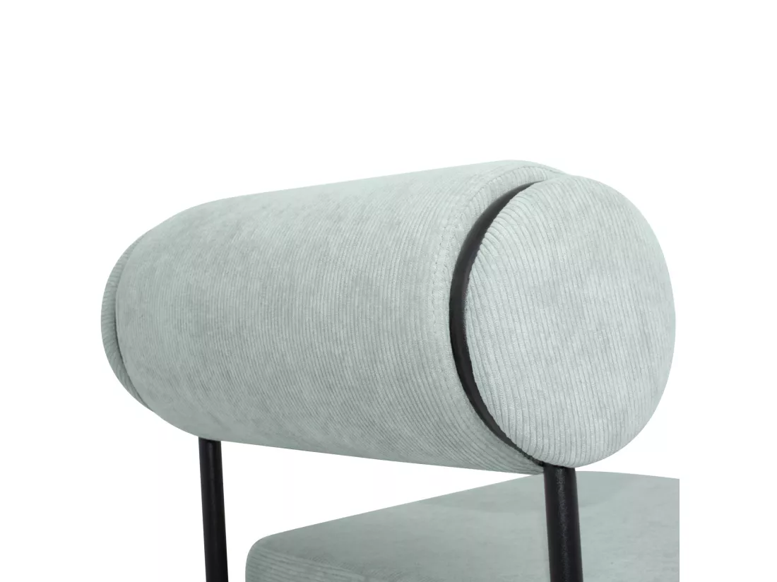 Nara - Fauteuil design en métal et velours côtelé