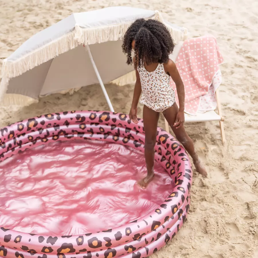 Swim Essentials Aufblasbarer Pool Panther Print Rosa Gold Ø 150 cm