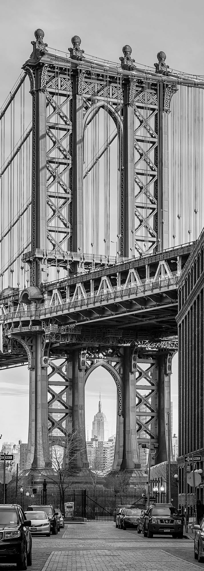 Komar Fototapete »Digitaldruck Vlies -  Brooklyn View - Grösse 100 x 280 cm« bedruckt glatt Wohnzimmer, Schlafzimmer