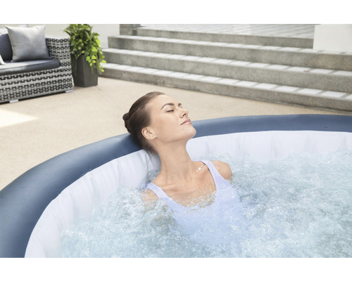 Bestway® LAY-Z-SPA® WiFi Milan AirJet Plus™ opblaasbare hottub met 140 luchtjets, geïntegreerd verwarmingssysteem, multifunctionele pomp en app-bediening, blauw