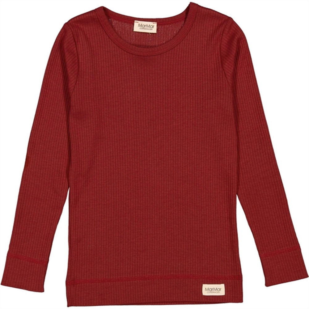 Modal Hibiscus Red Plain Bluse - MarMar