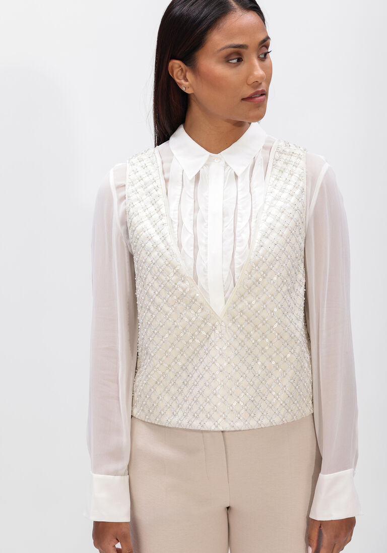 creme dorothee schumacher top sparkling statement top