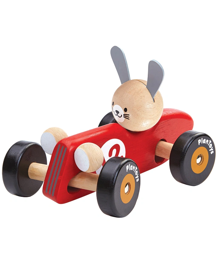 Holz-Rennauto HASE in rot