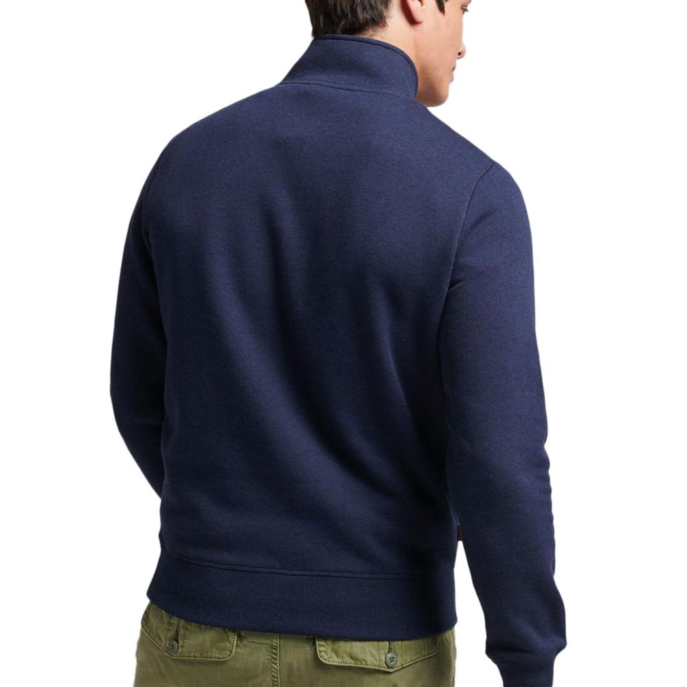 Superdry Sweat 1/4 de Zip Marine Homme Superdry Essential Half