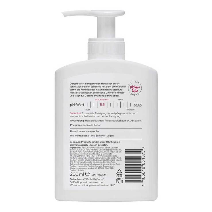 Sebamed Waschemulsion Oliven + Panthenol, 200 ml