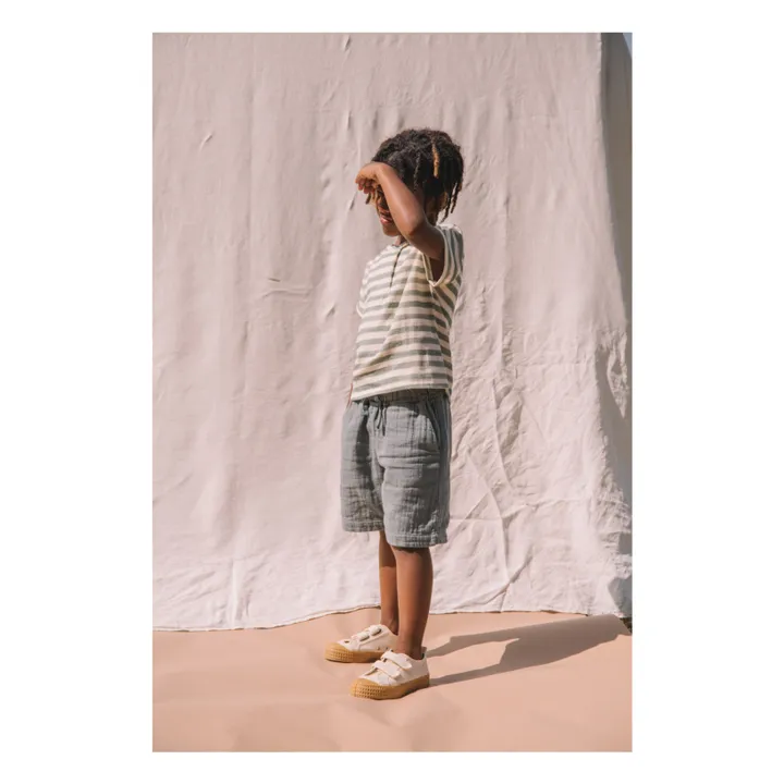 Studio Bohème T-shirt Orso Rayé Gaze de Coton | Vert