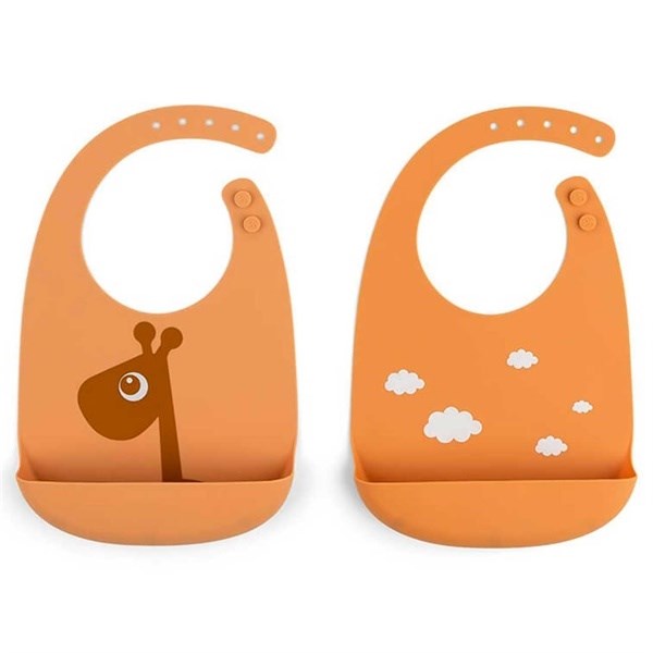 Done by Deer Silicone Bib 2-pak Raffi Mustard