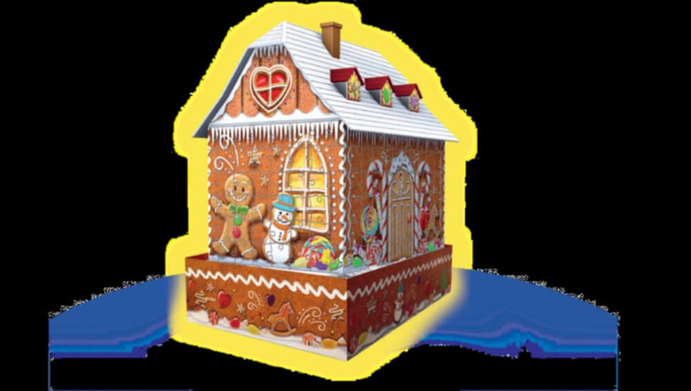 Ravensburger 3D Puzzle 11237 - Lebkuchenhaus bei Nacht - 216 Teile - Weihnachtsdeko für Erwachsene und Kinder ab 8 Jahre