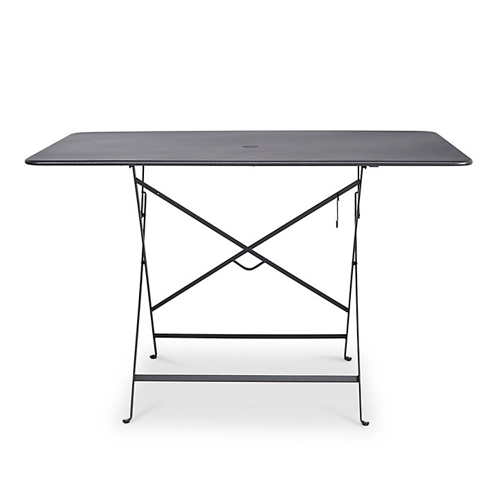 Table de jardin pliante Bistro en métal coloris carbone L.117 x l.77 x H.74 cm