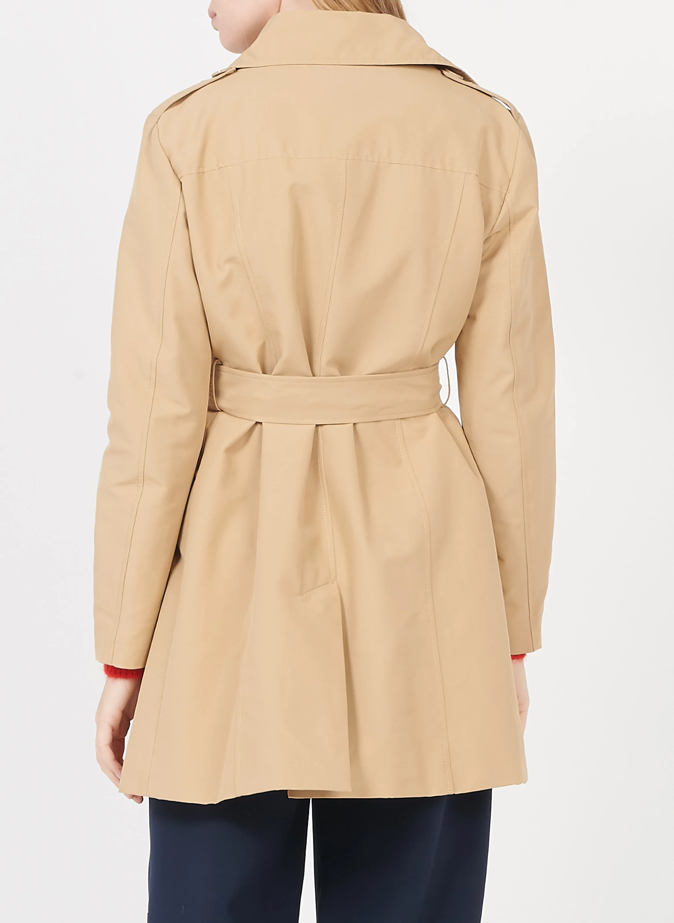 DAIANA - Trench col classique à ceinturer en coton mélangé | Marron