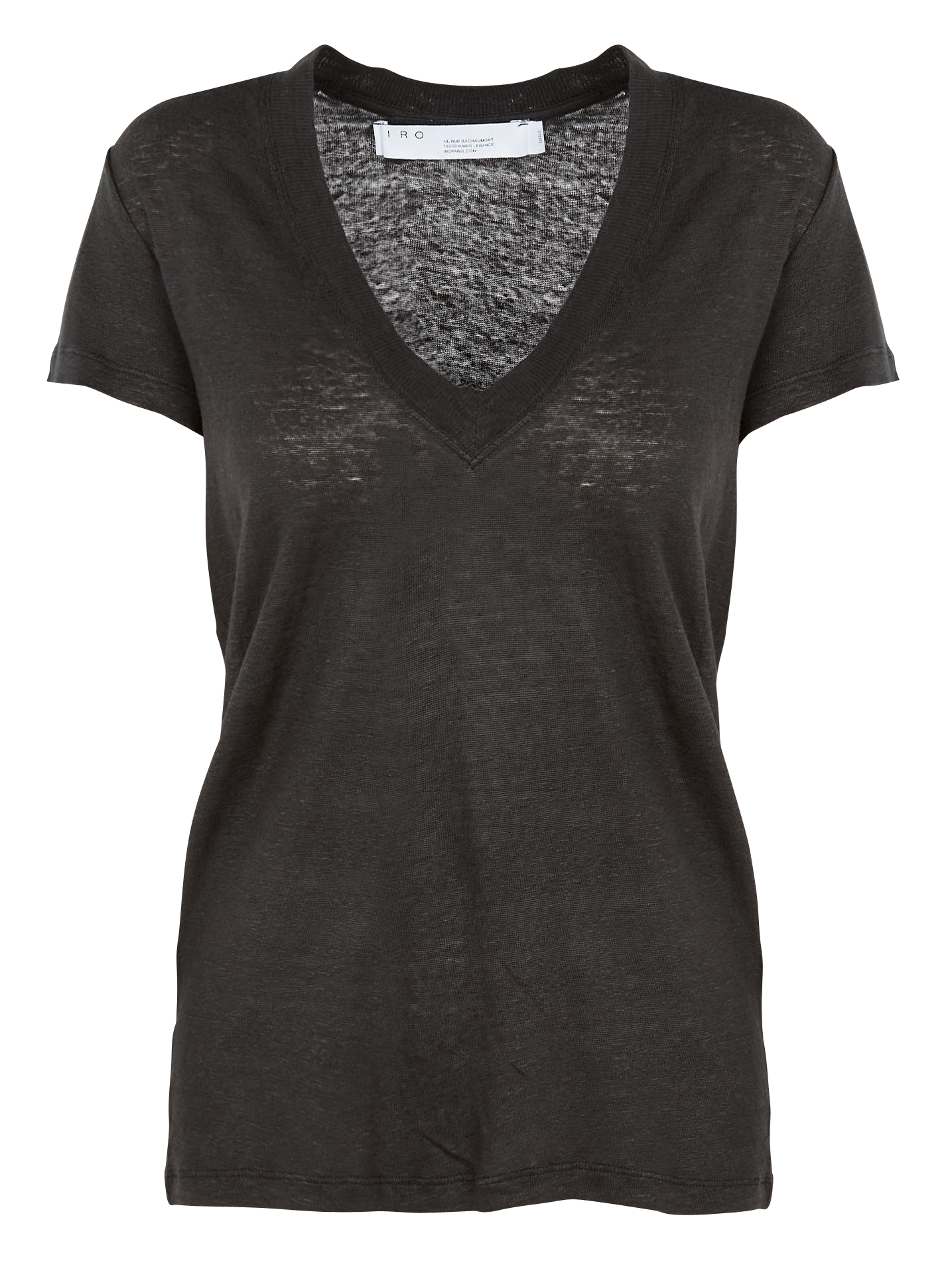 RODEO - Tee-shirt col V en lin | Noir