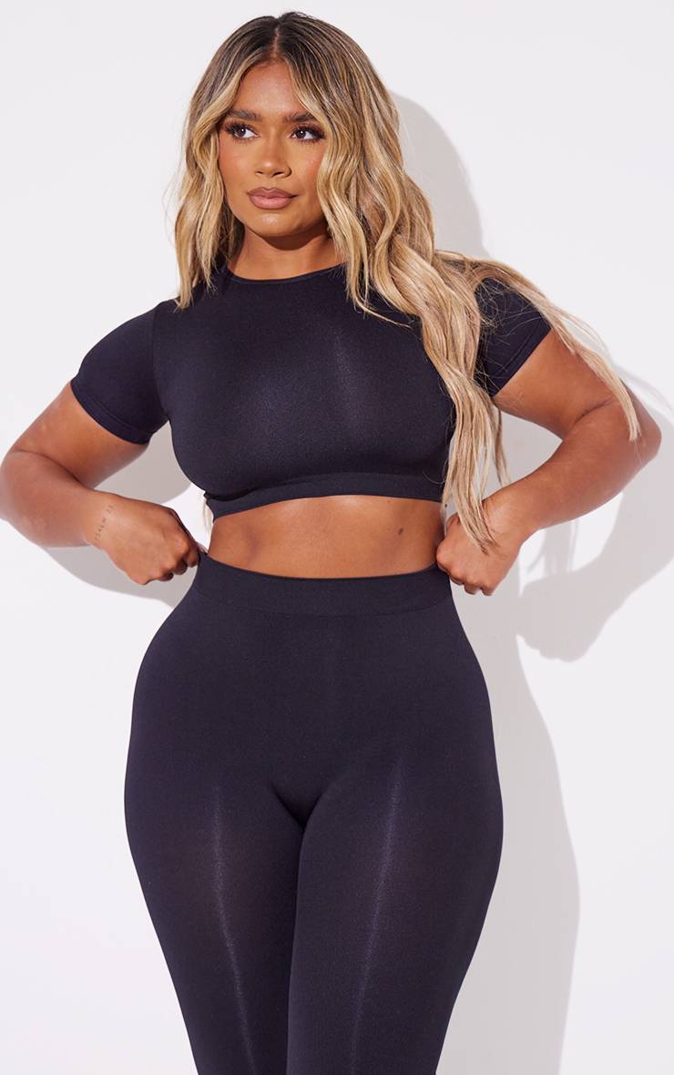 Noir Legging Sans Couture Stretch Sculptant