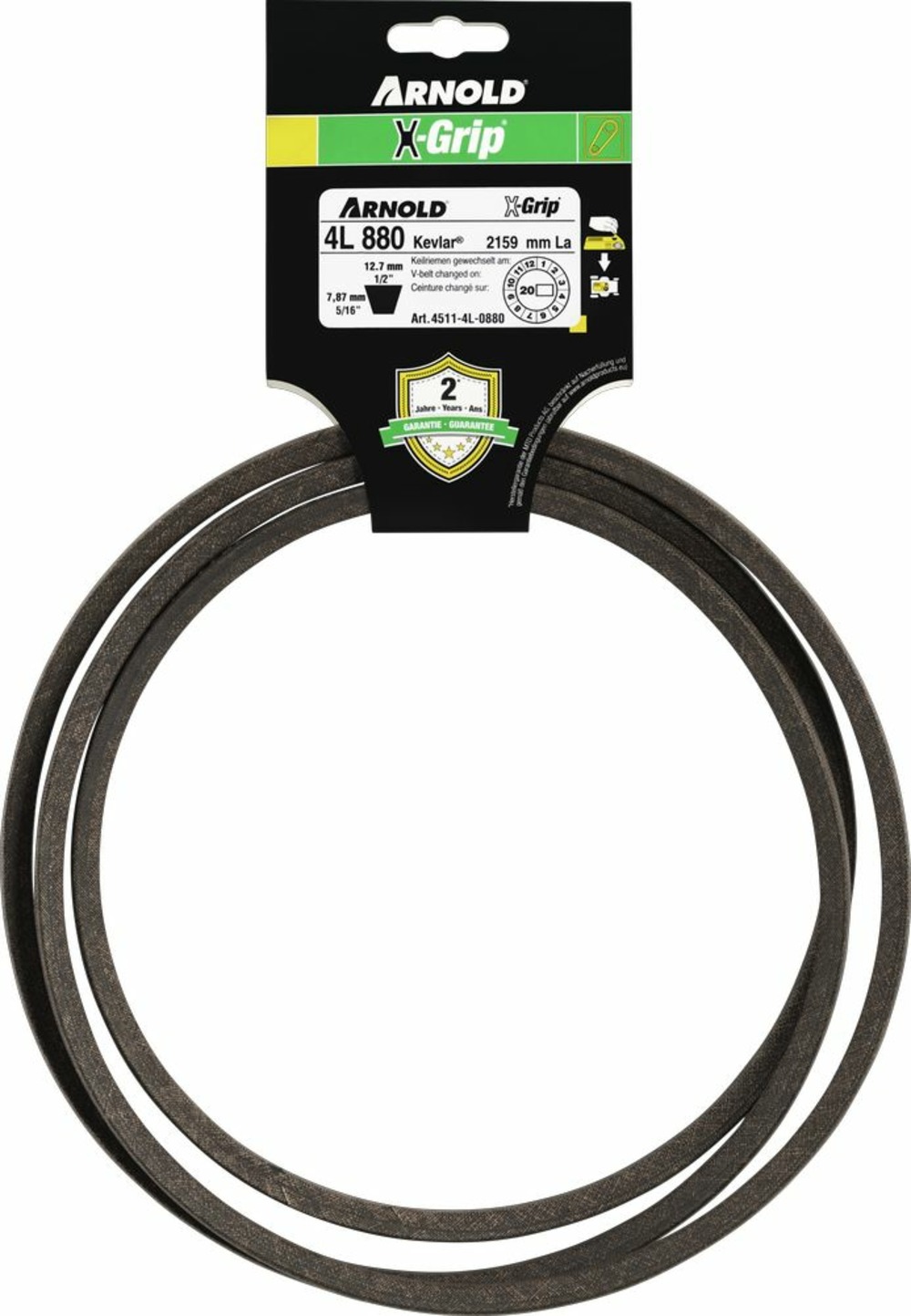 Courroie trapézoïdale x-grip v de type 4l880