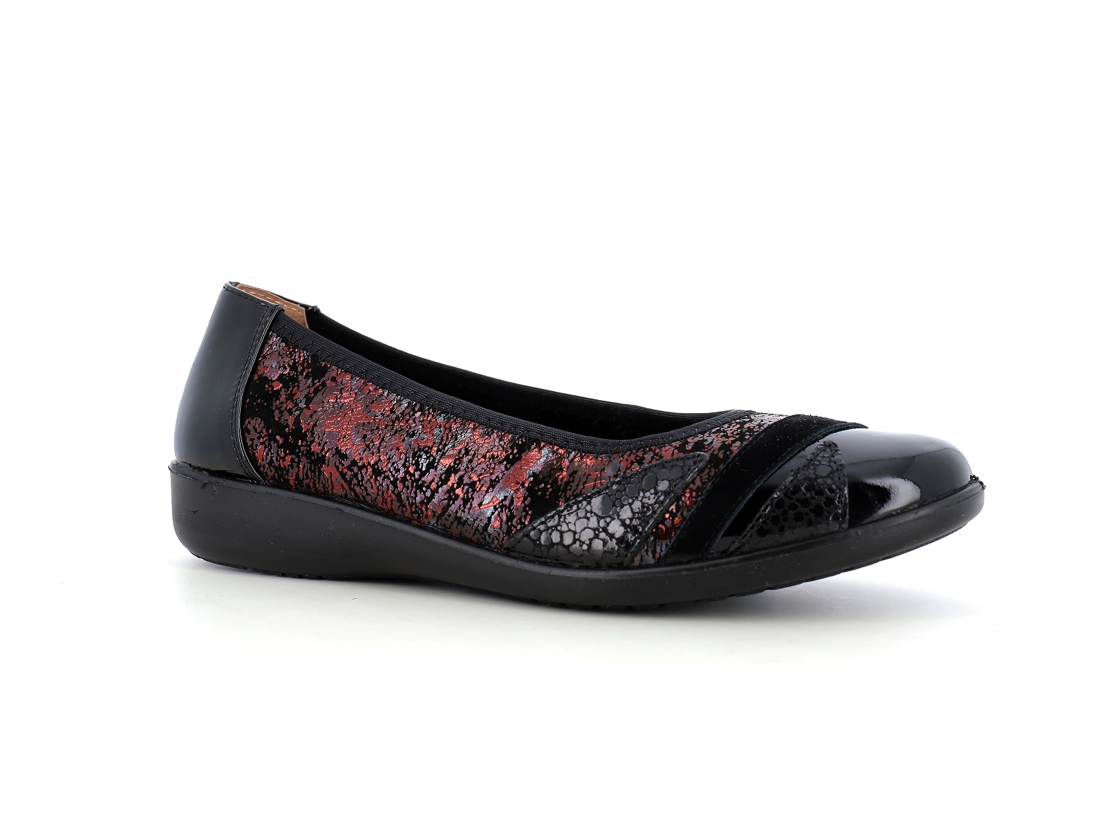 Inea-NOVAK Cuir Noir Rouge