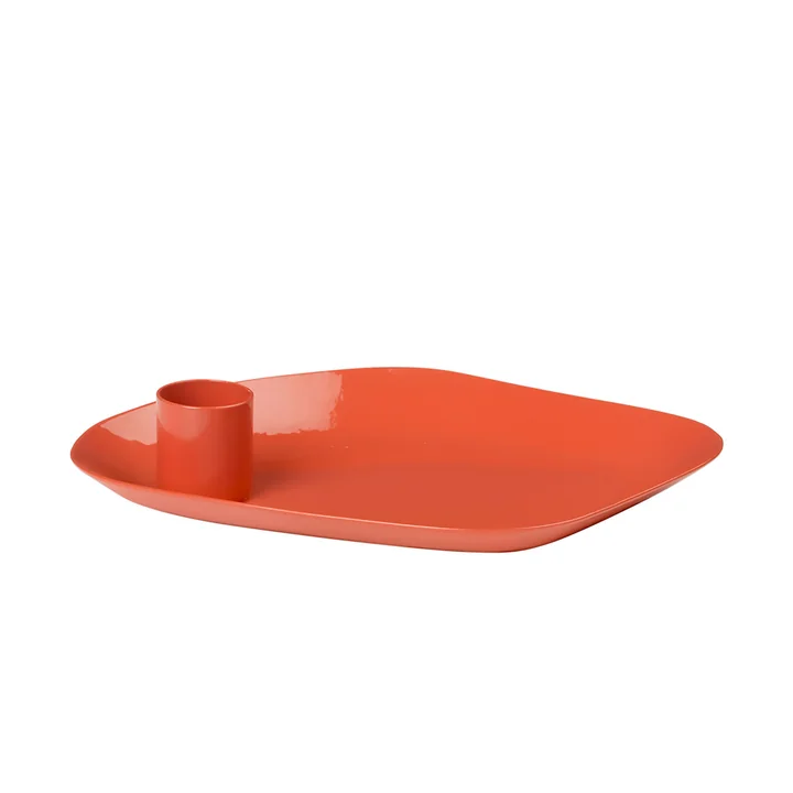 Broste Copenhagen - Mie Kerzentablett, 15 x 11 x 3 cm, pumkin orange