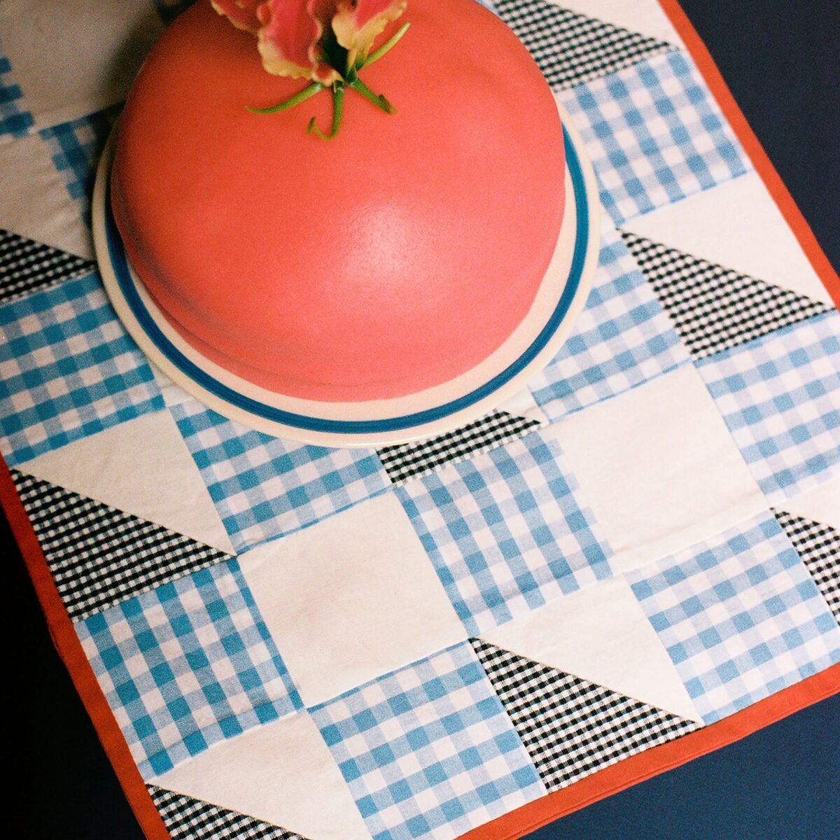 Sobremesa bordbrikke, check blue