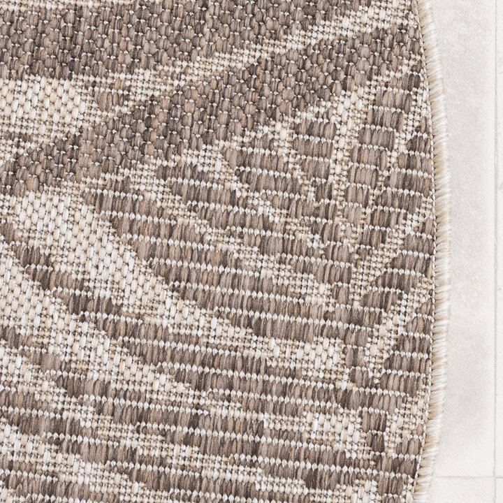 Rond buiten vloerkleed - Tiga Edge Taupe