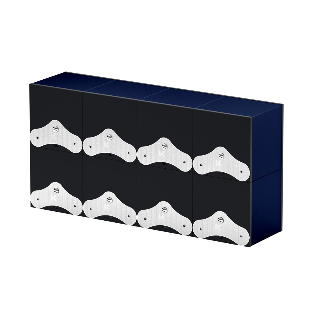 SwissKubik Masterbox Aluminium Marineblau - 8 Uhren
