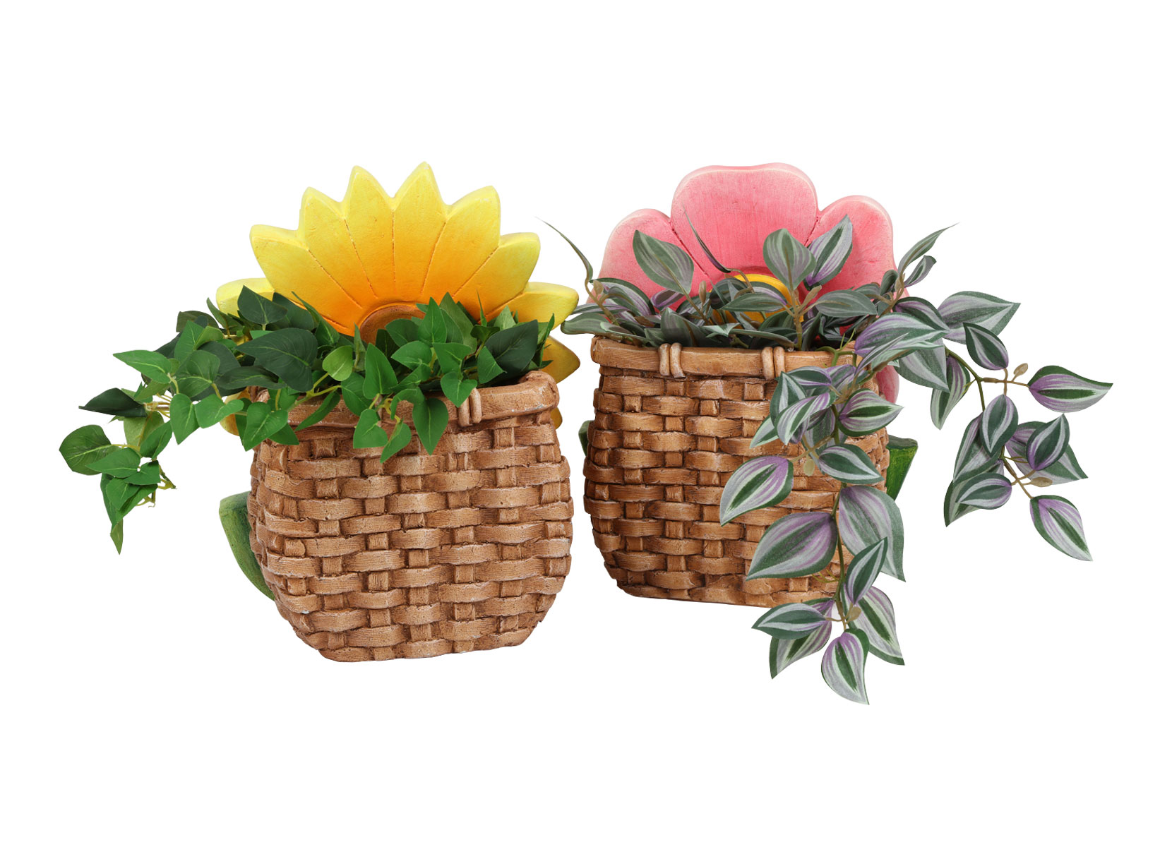 Blumentopf mit Blume aus Magnesia 25x30x17cm