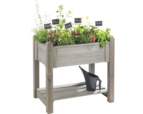 Verhoogd tuinbed op palen Basic 90x60x85 cm vintage grijs