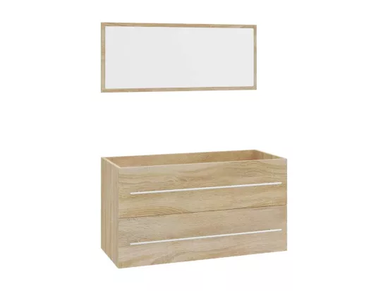 Ensemble de meubles de salle de bain 3 pcs Chêne sonoma