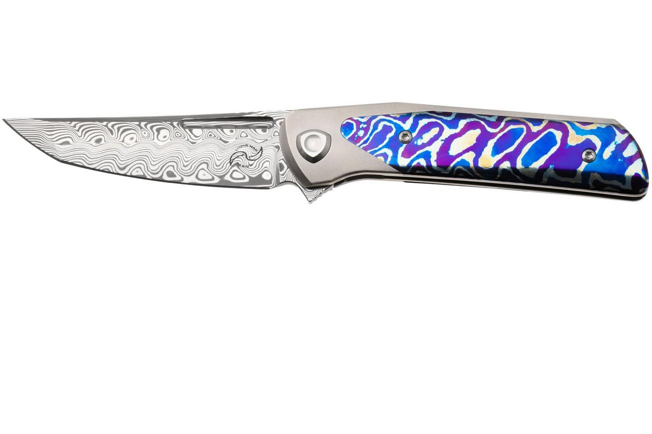 Liong Mah Warrior 3, Damasteel, Titanium MokuTi Inlay, zakmes
