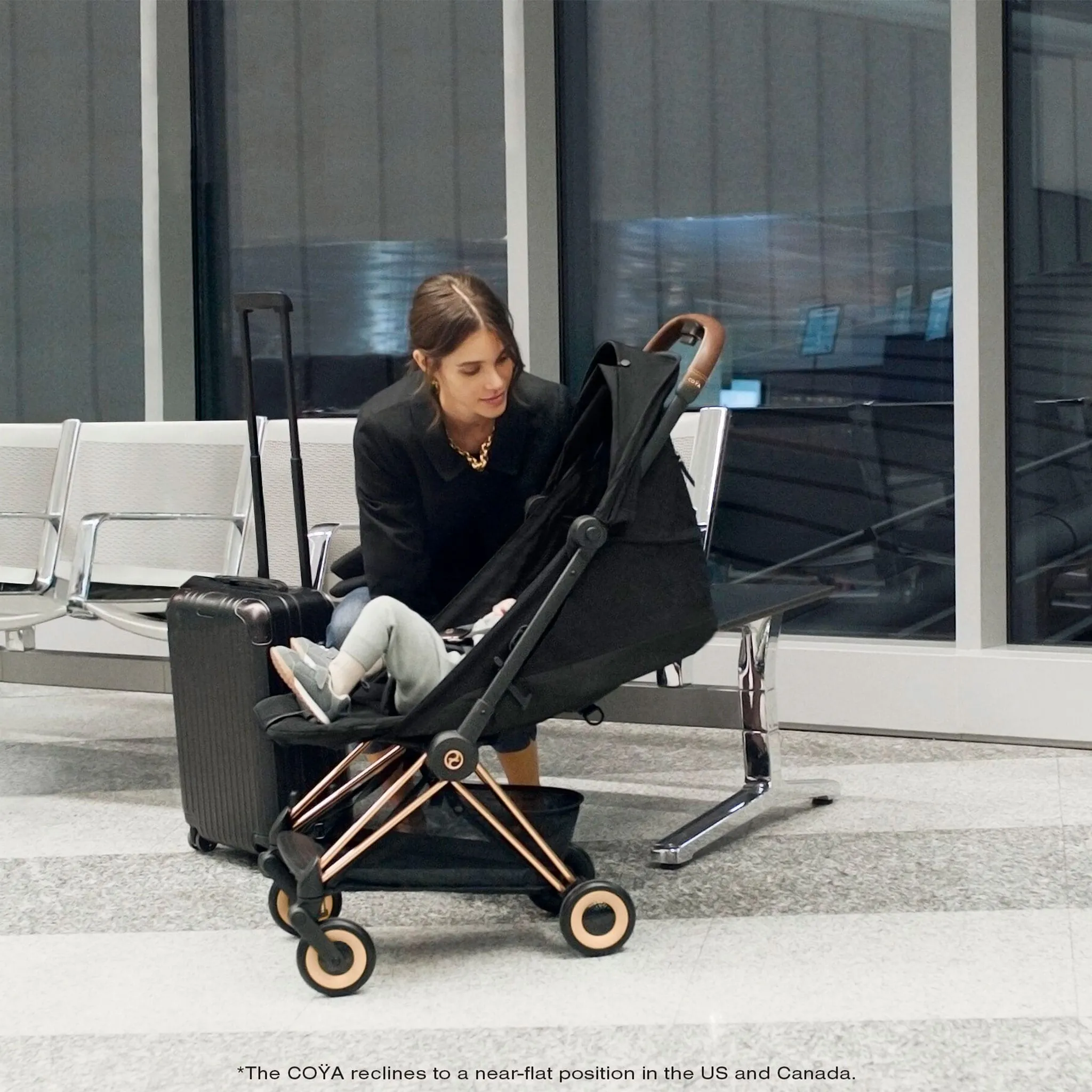 Cybex Poussette Coya - Cadre chromé avec siège gris mirage