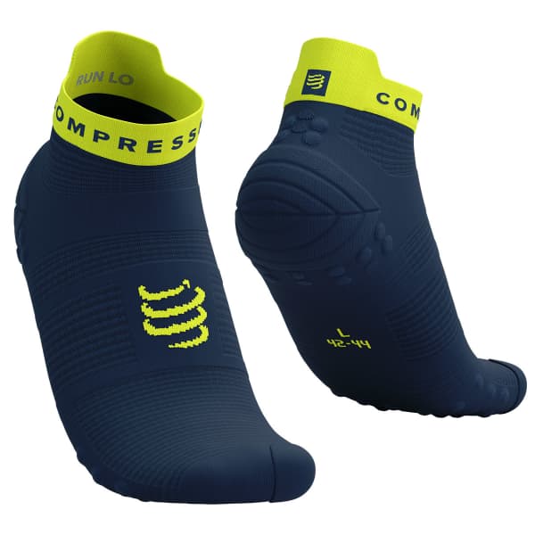 Chaussette running COMPRESSPORT PRO RACING SOCKS V4.0 RUN LOW DRESS BLUES/GREEN SHEEN
