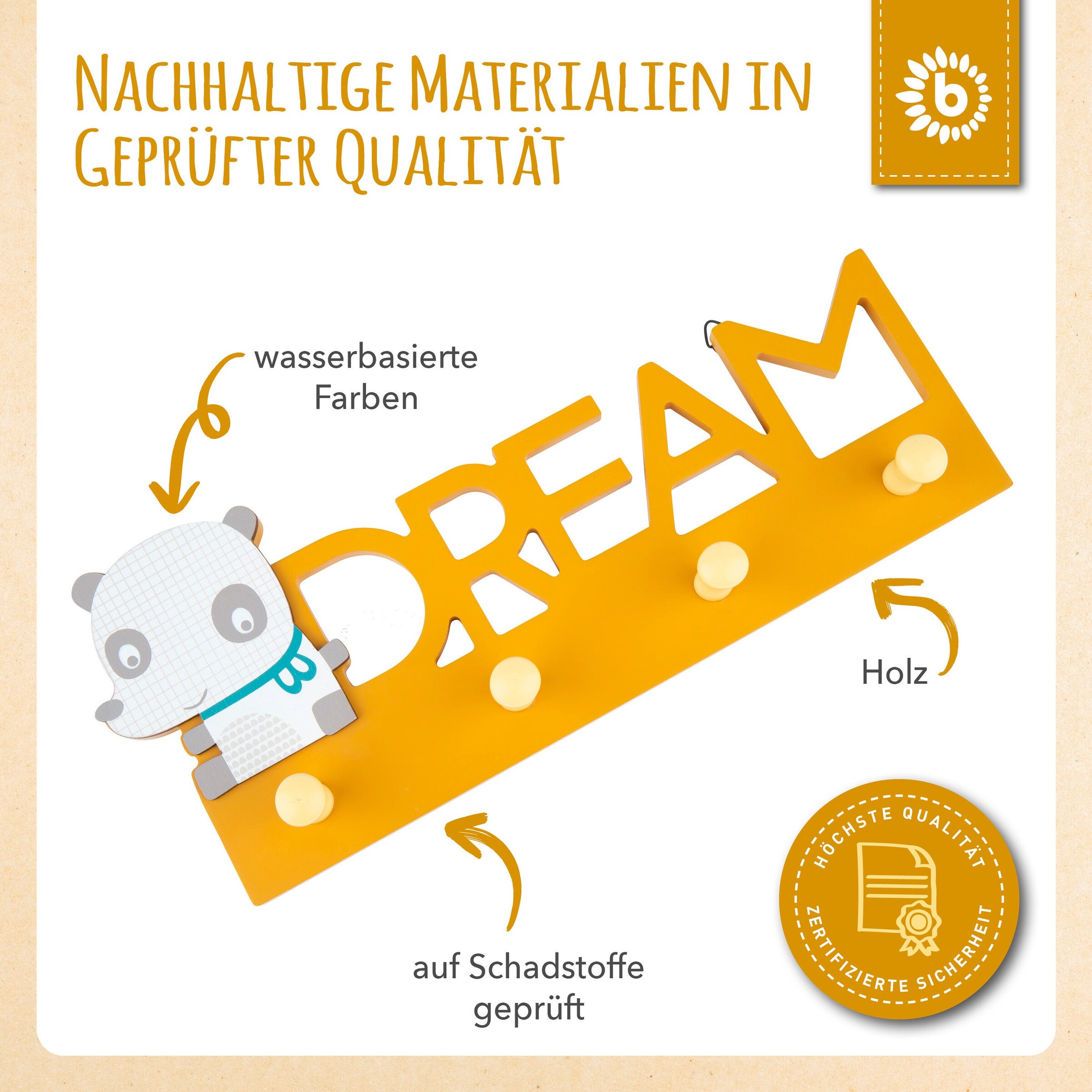 Bieco Garderobe Kinder Dream Gelb