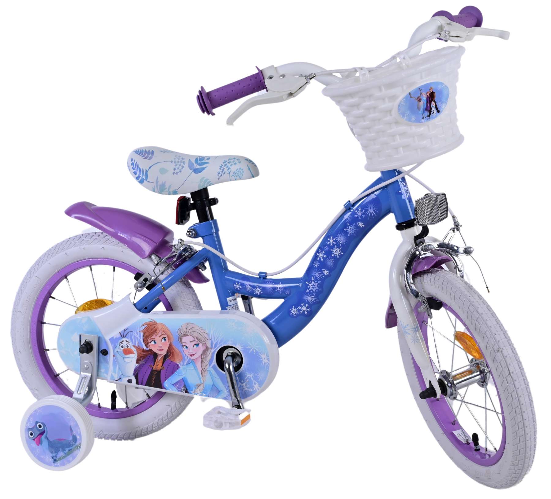 Kinderfahrrad Disney Frozen 2 für Mädchen 14 Zoll Kinderrad Blau/Lila