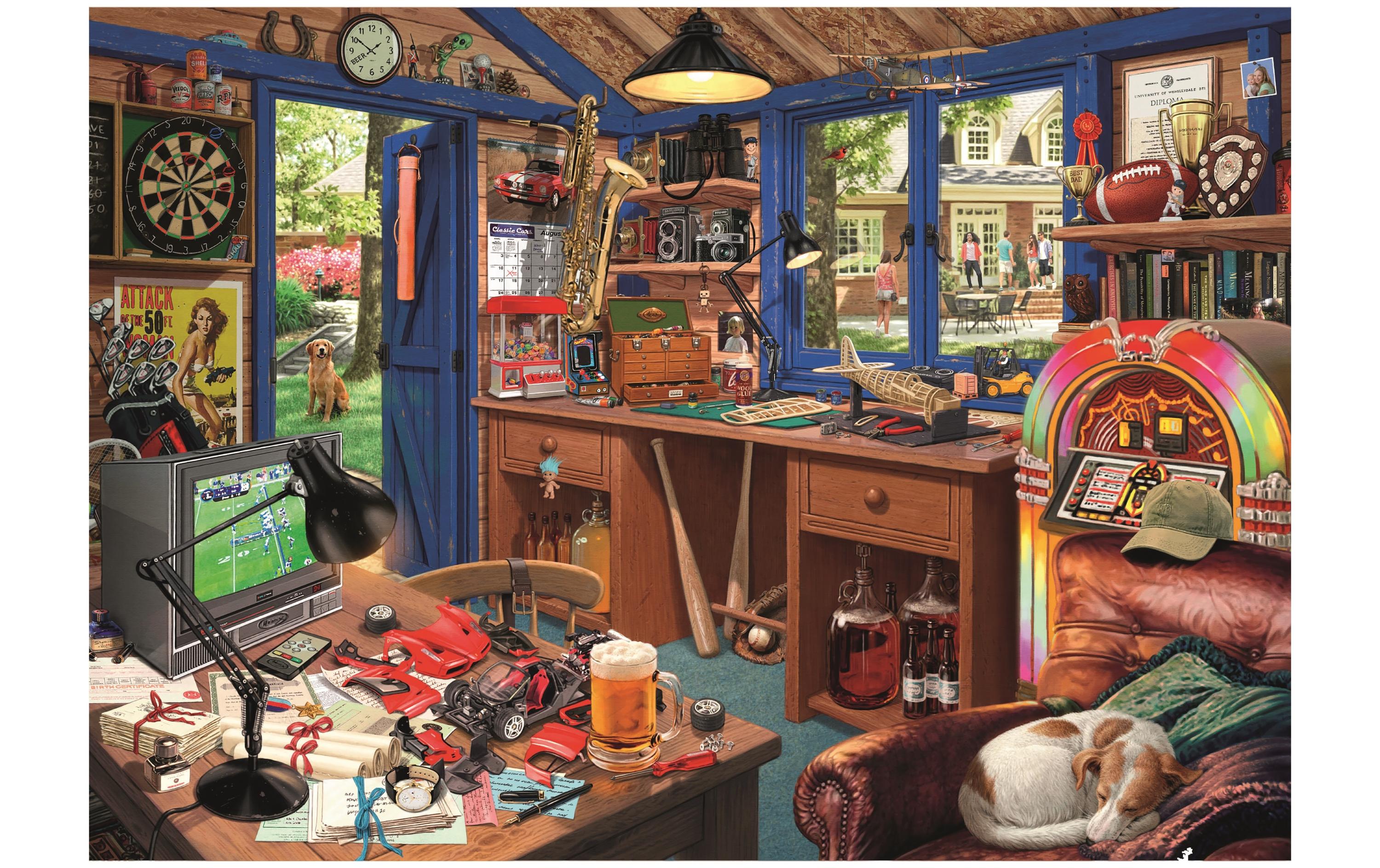 Puzzle Steve Read: Vaters Werkstatt1000 Teile – Erwachsenenpuzzle