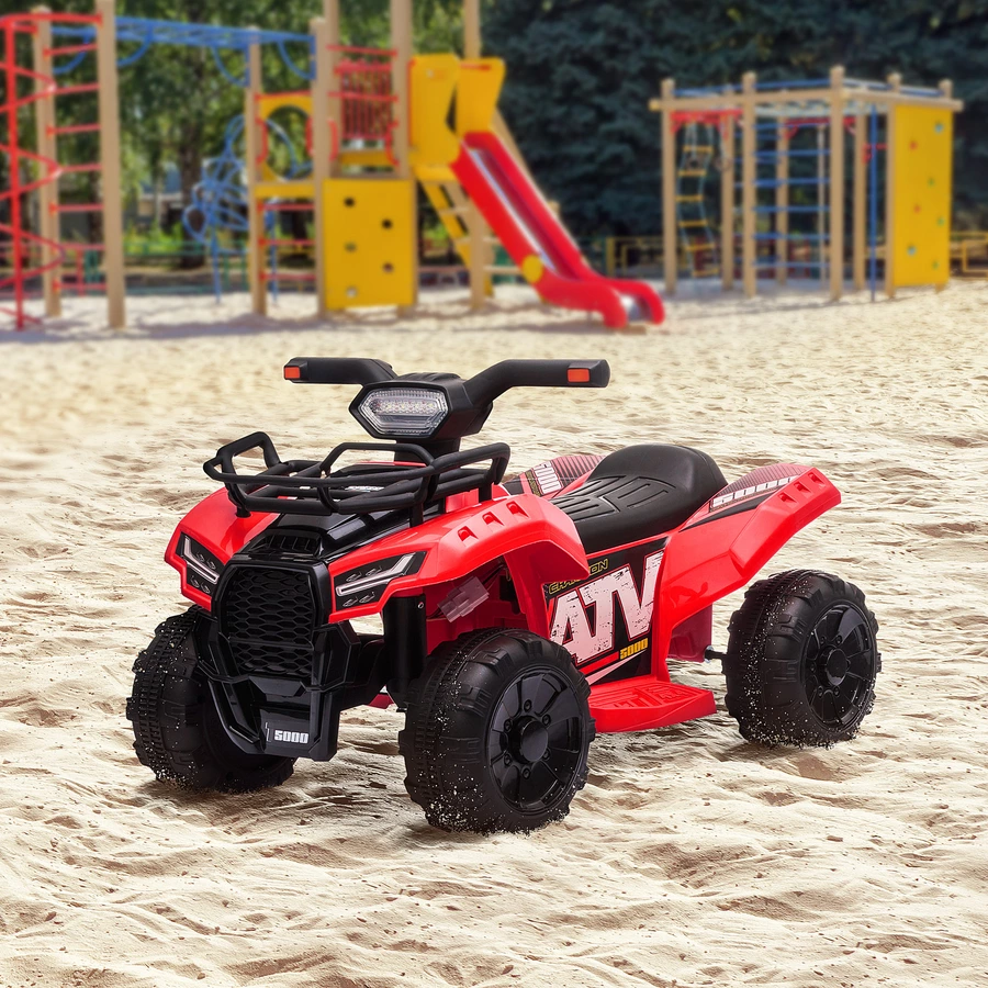 HOMCOM Elektroquad 6V Akku Elektroauto LED Frontlicht rot