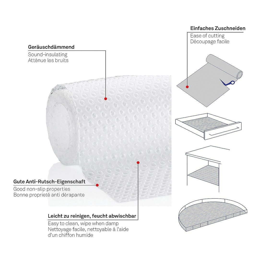 kela Schubladenmatte SOLETTA 50 x 150 cm Kunststoff transparent