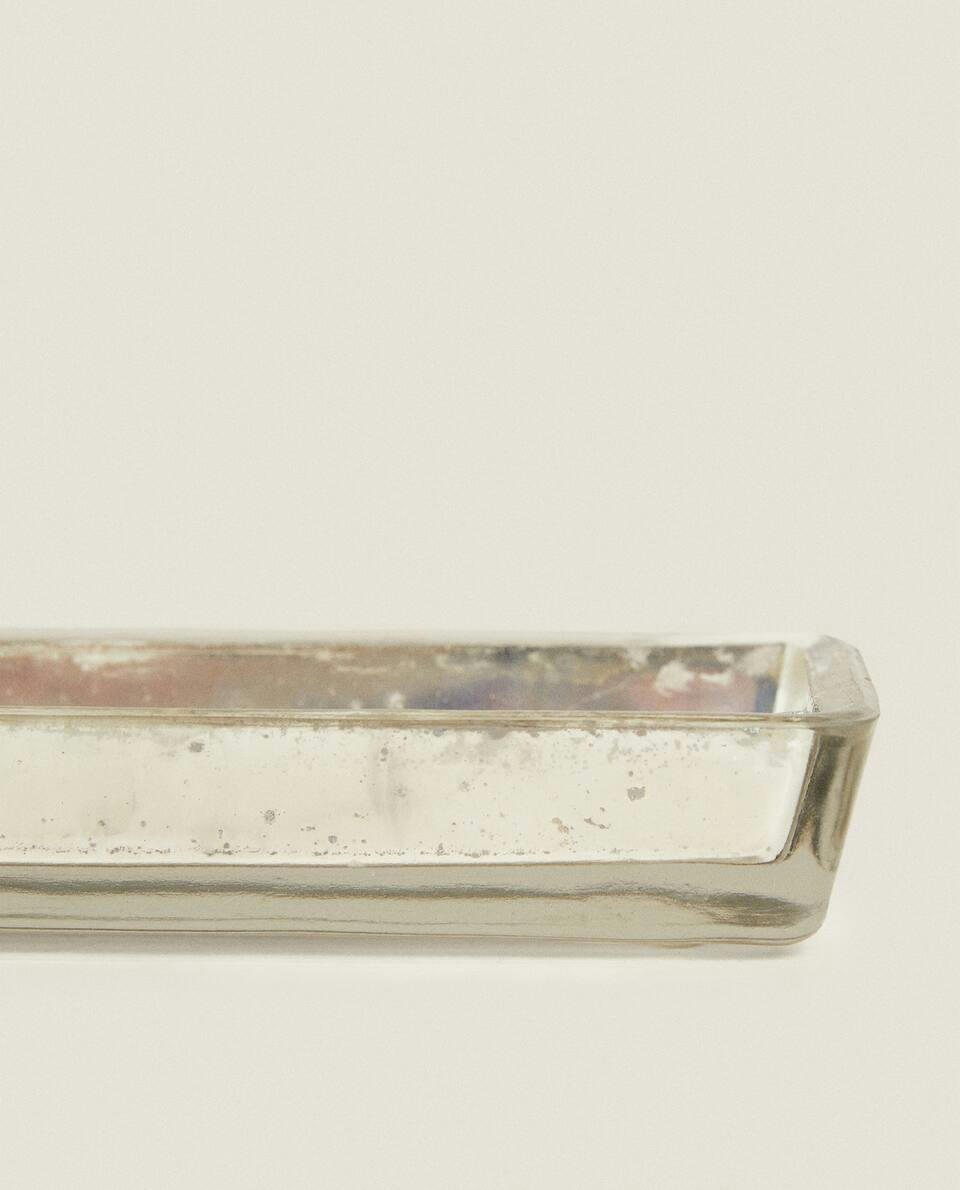 PORTA-VELAS DE VIDRO QUADRADO