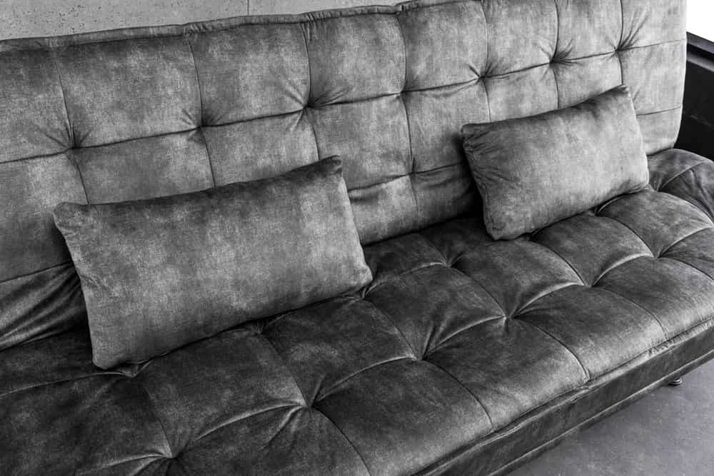 Modernes Schlafsofa JAZZ 190cm grau Samt 3-Sitzer Couch