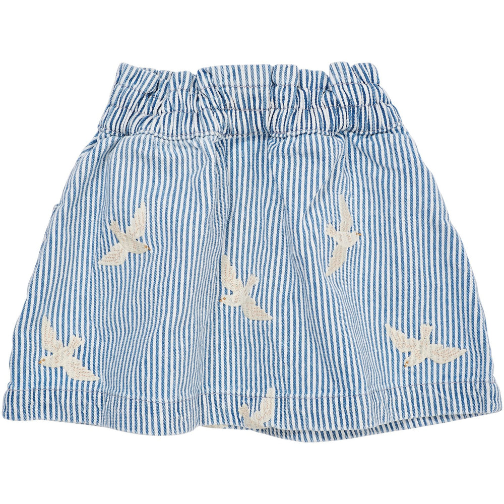 Køb COPENHAGEN COLORS Denim Blue Stripe Y/D Twill Nederdel W. Embroirdey